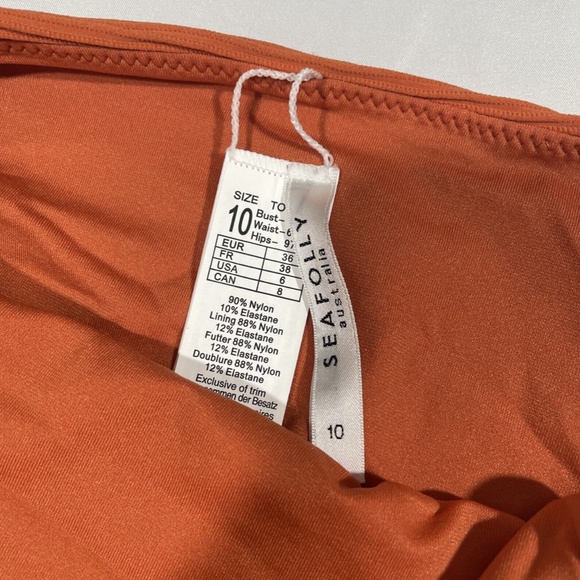 NEW Seafolly [ 6 US ]‎ Essentials High Waist Bikini Bottoms in Orange - Picture 5 of 11